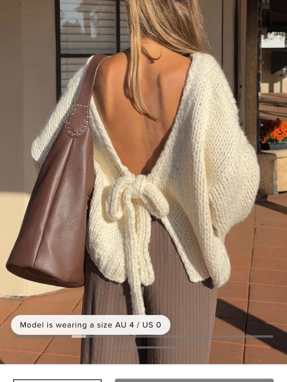 Brown Leather Shoulder Tote Bag